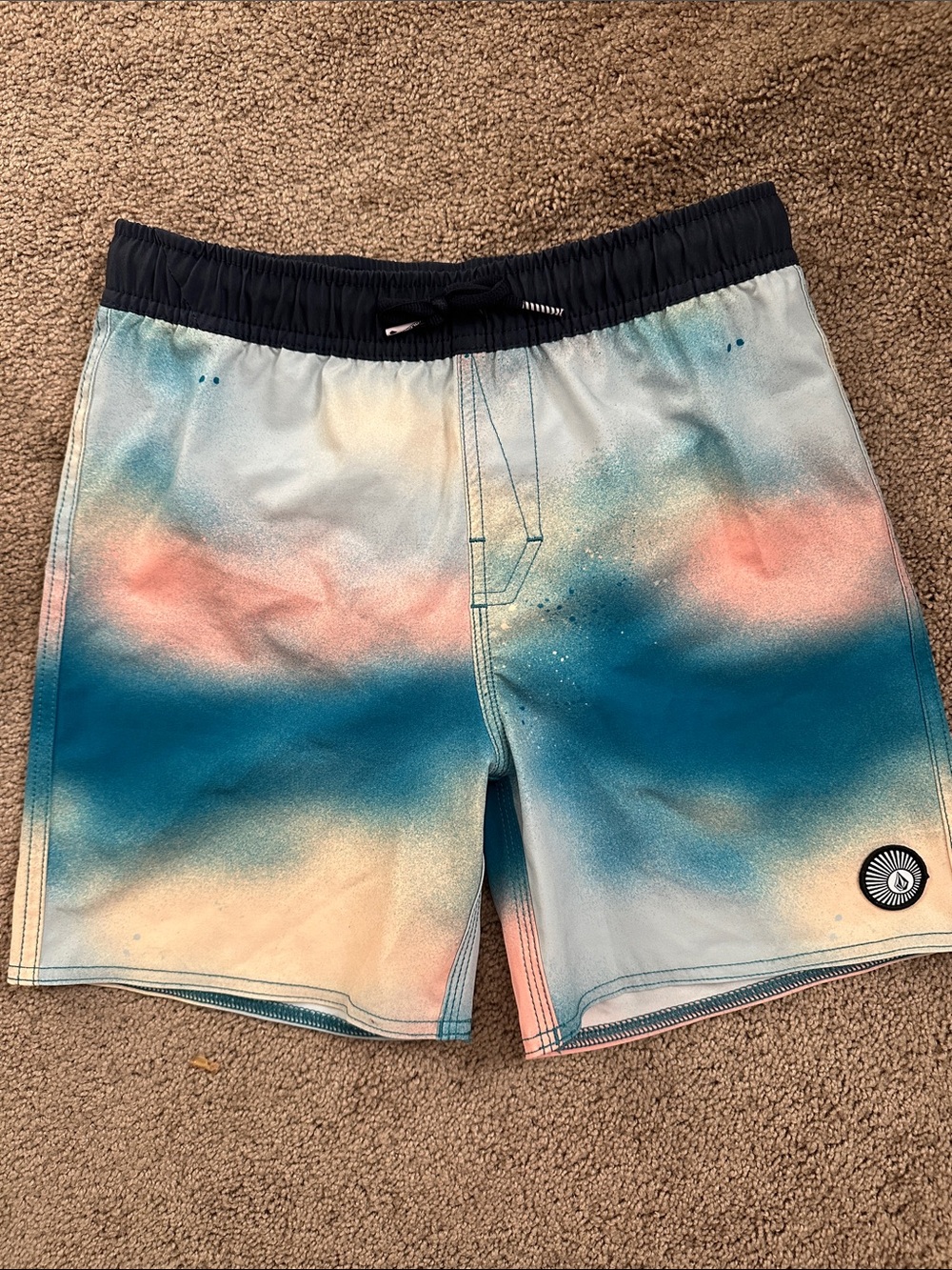 Volcom Boys Gradient Teal & Coral Swim Shorts